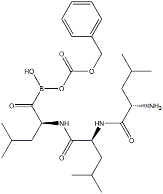 benzyloxycarbonyl-leucyl-leucyl-leucylboronate Struktur