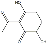 2-acetyl-3,6-dihydroxycyclohex-2-enone Struktur