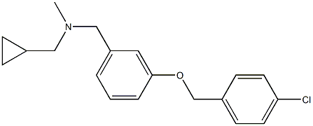 m-(p-chlorobenzyloxy)-N-cyclopropylmethyl-N-methylbenzylamine Struktur