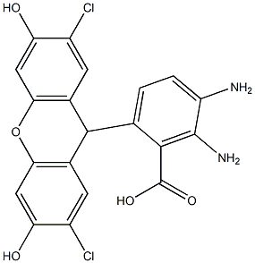 5,6-diamino-2-(2,7-dichloro-3,6-dihydroxy-9H-xanthen-9-yl)benzoic acid Struktur