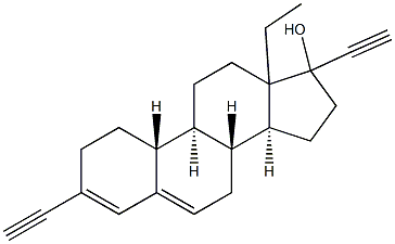 3,17-diethynyl-13-ethyl-3,5-gonadiene-17-ol Struktur