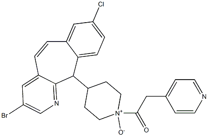 4-(3-bromo-8-chloro-11H-benzo(5,6)cyclohepta(1,2-b)pyridin-11-yl)-1-((4-pyridinyl)acetyl)piperidine N1-oxide Struktur