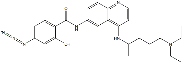 N-(4-(4-diethylamino-1-methylbutylamino)quinolin-6-yl)-4-azido-2-hydroxybenzamide Struktur