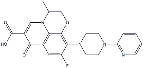 9-fluoro-2,3-dihydro-3-methyl-10-(4-(2-pyridyl)-1-piperazinyl)-7-oxo-7H-pyrido(1,2,3-de)(1,4)benzoxazine -6-carboxylic acid Struktur