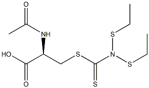 S-(N,N-diethyldithiocarbamoyl)-N-acetylcysteine Struktur