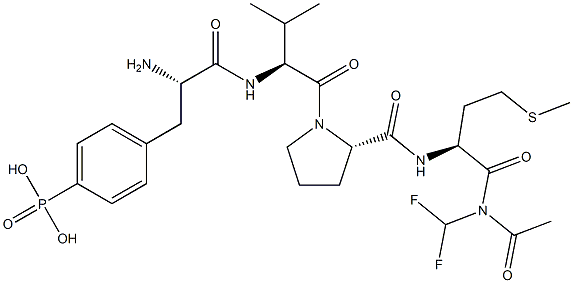 acetyl-4-phosphono(difluoromethyl)phenylalanyl-valyl-prolyl-methioninamide Struktur