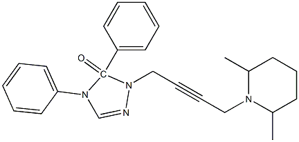 4,5-diphenyl-1-(4-(2,6-dimethylpiperidino)-2-butynyl)-1,2,4-triazoline-5-one Struktur