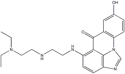 5-((2-((2-(diethylamino)ethyl)amino)ethyl)amino)-8-hydroxy-6H-imidazo(4,5,1-de)acridin-6-one Struktur