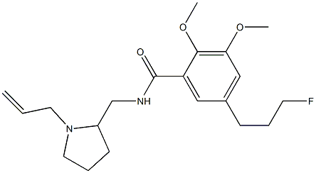 N-((1-allyl-2-pyrrolidinyl)methyl)-5-(3-fluoropropyl)-2,3-dimethoxybenzamide Struktur