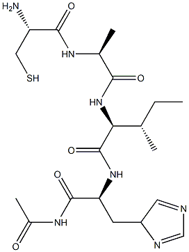 acetyl-cysteinyl-alanyl-isoleucyl-histidinamide Struktur