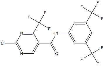 N-(3,5-bis(trifluoromethyl)phenyl)(2-chloro-4-(trifluoromethyl)pyrimidin-5-yl)carboxamide Struktur