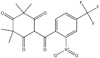 2-(2-nitro-4-(trifluoromethyl)benzoyl)-4,4,6,6-tetramethylcyclohexane-1,3,5-trione Struktur