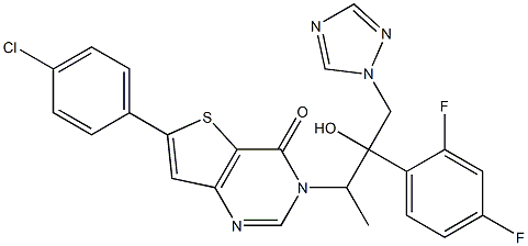 6-(4-chlorophenyl)-3-(2-(2,4-difluorophenyl)-2-hydroxy-1-methyl-3-(1H-1,2,4-triazol-1-yl)propyl)thieno(3,2-d)pyrimidin-4(3H)-one Struktur