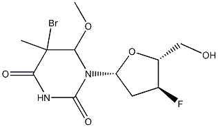 5-bromo-6-methoxy-5,6-dihydro-3'-fluoro-3'-deoxythymidine Struktur