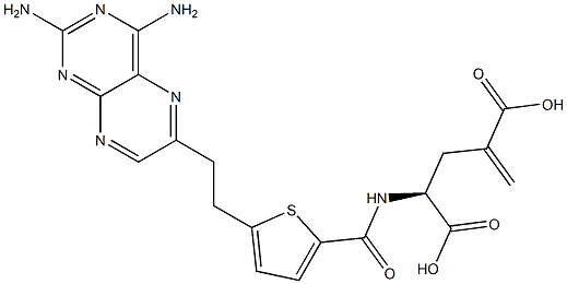 N-((5-(2,4-diamino-6-pteridinyl)-ethyl)-2-thenoyl)-gamma-methyleneglutamic acid Struktur