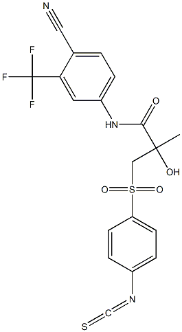 N1-(4-cyano-3--(trifluoromethyl)phenyl)-2-hydroxy-3-((4-isothiocyanatophenyl)sulfonyl)-2-methylpropanamide Struktur