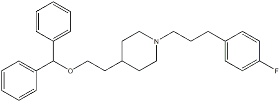 4-(2-(diphenylmethoxy)ethyl)-1-(3-(4'-fluorophenyl)propyl)piperidine Struktur