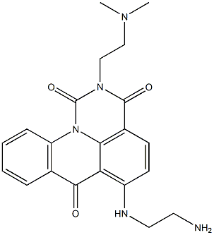 6-((2-aminoethyl)amino)-2-(2-(dimethylamino)ethyl)-2,3-dihydro-1H,7H-pyrimido(5,6,1-de)acridine-1,3,7-trione Struktur