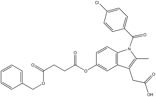 succinic acid benzyl ester 3-carboxymethyl-1-(4-chlorobenzoyl)-2-methylindol-5-yl ester Struktur