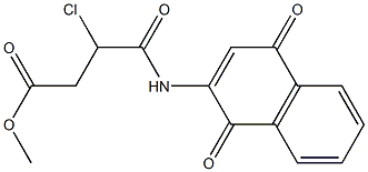 2-chloro-3-methoxycarbonylpropionamido-1,4-naphthoquinone Struktur