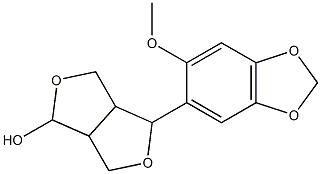 6-(2-methoxy-4,5-methylenedioxyphenyl)-3,7-dioxabicyclo(3.3.0)octan-2-ol Struktur