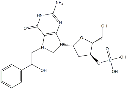 7-(2-HYDROXY-2-PHENYLETHYL)-2'-DEOXYGUANOSINE-3'-MONOPHOSPHATE Struktur