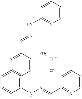 COPPERII2PYRIDINECARBALDEHYDE2PYRIDYLHYDRAZONECHLORIDEHEXAFLUOROPHOSPHATE Struktur