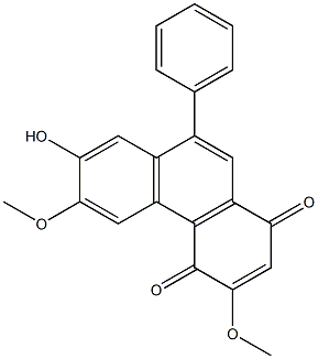 3,6-DIMETHOXY-7-HYDROXY-9-PHENYL-1,4-PHENANTHRENEQUINONE Struktur