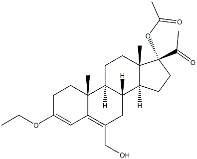 17-Acety-loxy-3-ethoxy-6-hydroxymethylpregna-3,5-dien-20-one Struktur