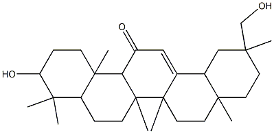 10-hydroxy-2-(hydroxymethyl)-2,4a,6a,6b,9,9,12a-heptamethyl-3,4,5,6,6a,7,8,8a,10,11,12,14b-dodecahydro-1H-picen-13-one Struktur