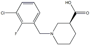 (3S)-1-(3-chloro-2-fluorobenzyl)piperidine-3-carboxylic acid Struktur