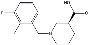 (3S)-1-(3-fluoro-2-methylbenzyl)piperidine-3-carboxylic acid Struktur