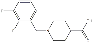 1-(2,3-difluorobenzyl)piperidine-4-carboxylic acid Struktur