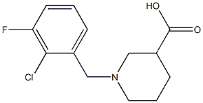 1-(2-chloro-3-fluorobenzyl)piperidine-3-carboxylic acid Struktur