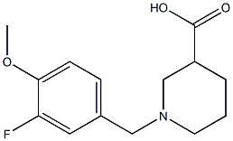 1-(3-fluoro-4-methoxybenzyl)piperidine-3-carboxylic acid Struktur