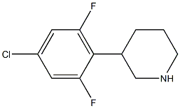 3-(4-chloro-2,6-difluorophenyl)piperidine Struktur