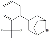 3-[2-(trifluoromethyl)phenyl]-8-azabicyclo[3.2.1]octane Struktur