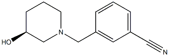 3-{[(3S)-3-hydroxypiperidin-1-yl]methyl}benzonitrile Struktur