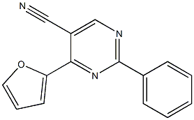 4-furan-2-yl-2-phenylpyrimidine-5-carbonitrile Struktur