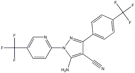 5-amino-3-[4-(trifluoromethyl)phenyl]-1-[5-(trifluoromethyl)pyridin-2-yl]-1H-pyrazole-4-carbonitrile Struktur