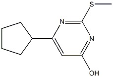 6-cyclopentyl-2-(methylsulfanyl)pyrimidin-4-ol Struktur