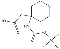 (4-Boc-amino-tetrahydropyran-4-yl)-acetic acid Struktur