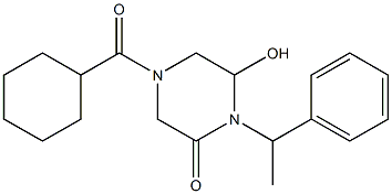 4-(CYCLOHEXYLCARBONYL)-6-HYDROXY-1-PHENYLETHYLPIPERAZINE -2-ONE Struktur