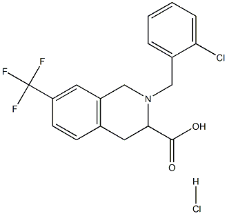 2-(2-chloro-benzyl)-7-trifluoromethyl-1,2,3,4-tetrahydro-isoquinoline-3-carboxylic acid hydrochloride Struktur