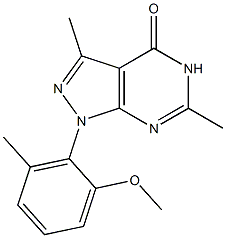 1-(2-METHOXY-6-METHYL-PHENYL)-3,6-DIMETHYL-1,5-DIHYDRO-PYRAZOLO[3,4-D]PYRIMIDIN-4-ONE Struktur