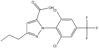 1-[2,6-DICHLORO-4-(TRIFLUOROMETHYL)PHENYL]-3-PROPYL-1H-PYRAZOLE-5-CARBOXYLICACID Struktur