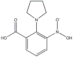 3-[HYDROXY(OXIDO)AMINO]-2-PYRROLIDIN-1-YLBENZOICACID Struktur