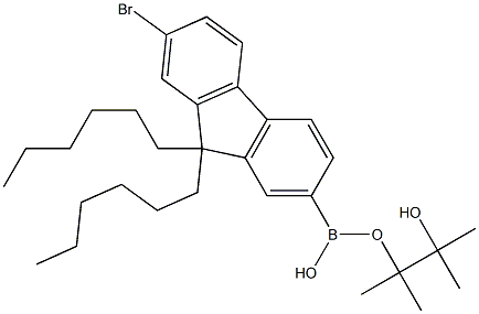 2-BROMO-9,9-DIHEXYLFLUORENE-7-BORONIC ACID PINACOL ESTER Struktur