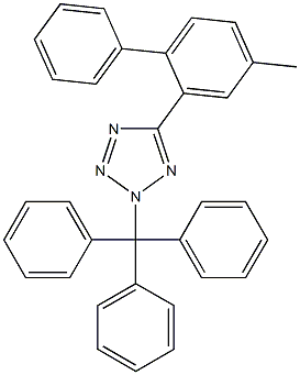 2-TRIPHENYLMETHYL-5-(4-METHYL-1,1-BIPHENYL-2- YL) TETRAZOLE Struktur