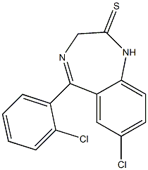 7-CHLORO-5-(2-CHLOROPHENYL)-2-THIONO-2,3-DIHYDRO-1H-1,4-BENZODIAZEPINE Struktur